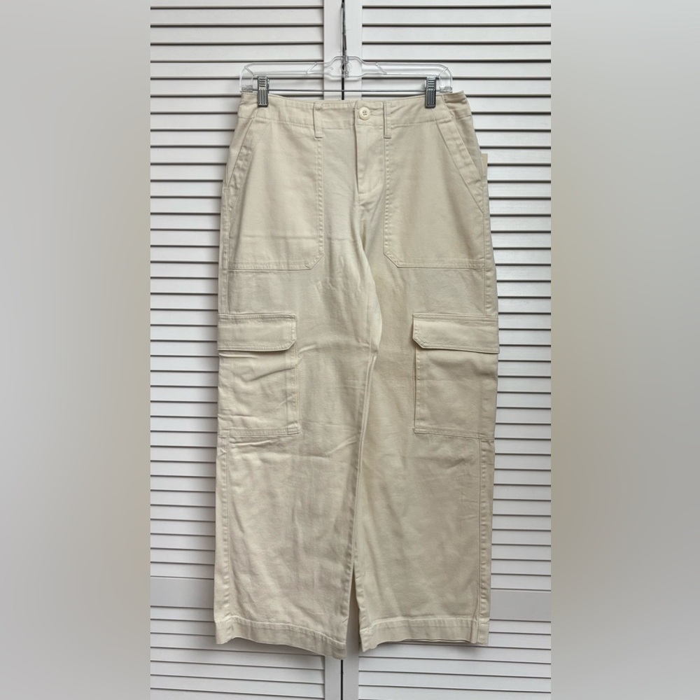 🔥Universal Thread Women’s Cream Chino Wide Leg Cargo Pants, Size: 6S, NWT
